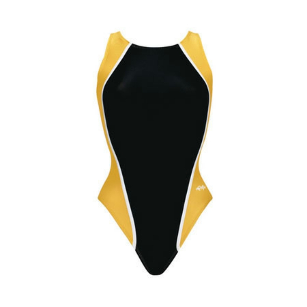 Dolfin Black and Yellow One Piece Athletic Swimsuit